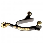 Black Roping Western Show Spur with Brass