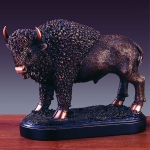 Bronze Finish 11" Standing Buffalo Sculpture