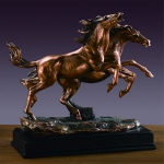 Bronze Finish Double Horses Sculpture