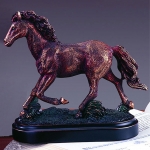 Bronze Finish Racing Horse Sculpture