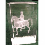 Crystal Weight w/Dressage Horse Etching