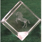 Crystal Weight w/Rearing Horse Etching