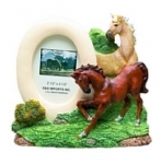 Horse Picture Frame - Horses Jumping Right