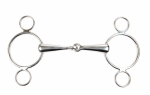 Korsteel Continental Gag Solid Jointed Mouth W/3 Ring Cheeks