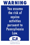 Pennsylvania Equine Liability Sign