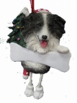 Personalized Dangling Dog Ornament - Border Collie