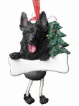 Personalized Dangling Dog Ornament - German Shepherd Black