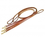 Tory Leather 3/4" x 4' Plain Creased Leather Dog Leash with Rolled Hand Hold