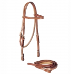Tory Leather 5/8" Brow Band Filling Headstall and Reins Set
