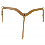 Tory Leather Bridle Leather Contour Style Breast Collar with Solid Brass Hardware