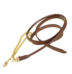 Tory Leather Partial Rolled Lead With 24" Fine Solid Brass Chain