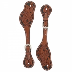 Weaver Leather Turquoise Cross Floral Carved Men's Spur Straps