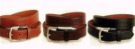 Tory Leather 1 1/4' Double and Stitched Belt with Nickel Buckle